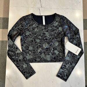 NWT Lululemon Wunder Train Cropped Long Sleeve Shirt *Foil (Size 8)